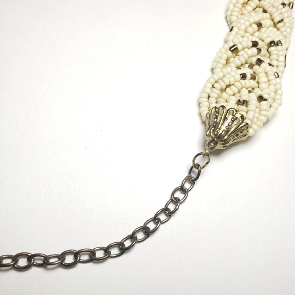 Vintage Glass Seed Bead Braided Necklace - Picture 6 of 10